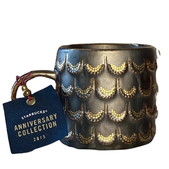 Starbucks 2015 Anniversary Collection Golden Scales Mug 10oz RARE - Picture 1 of 7